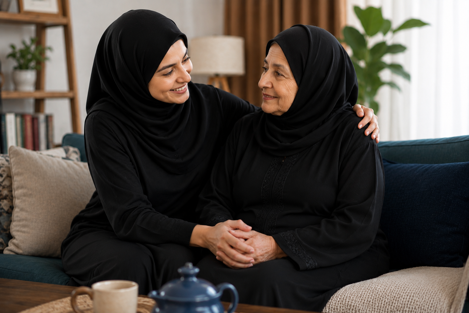 Jemas nurse checking an elderly patient with a stethoscope during a home visit